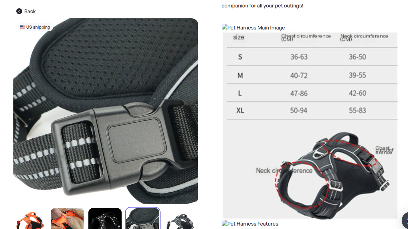 Durable Waterproof Pet Harness with Vertical Handle 7
