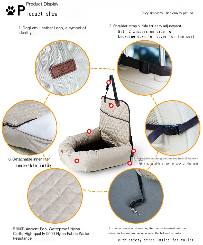 New Multifunctional Pet Car Bed with Thick Cushion 8